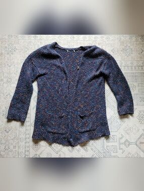 Cozy Multi-colored Cardigan With Pockets And Single Button